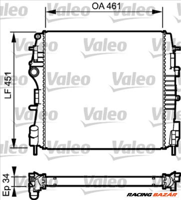 VALEO 734922 Motorvízhűtő - RENAULT