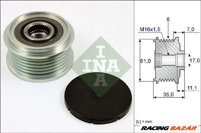 INA 535 0022 10 Generátor szabadonfutó - VOLKSWAGEN, FIAT, BMW