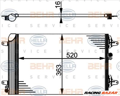 HELLA 8FC 351 301-524 Klímahűtő - VOLKSWAGEN, FORD, SEAT