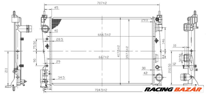 NRF 53455 Motorvízhűtő - FIAT, OPEL, VAUXHALL 1. kép