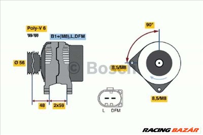 BOSCH 0 986 041 510 Generátor - VOLKSWAGEN, AUDI, SEAT, SKODA