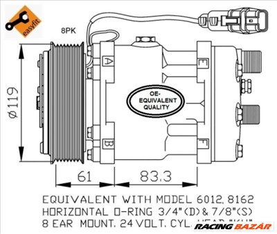 NRF 32707 Klímakompresszor - TOYOTA, JAGUAR, BMW, NISSAN, FIAT, LADA, MINI