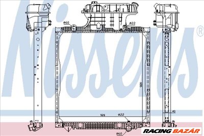 NISSENS 62873 Motorvízhűtő - TOYOTA, JAGUAR, BMW, NISSAN, FIAT, LADA, MINI
