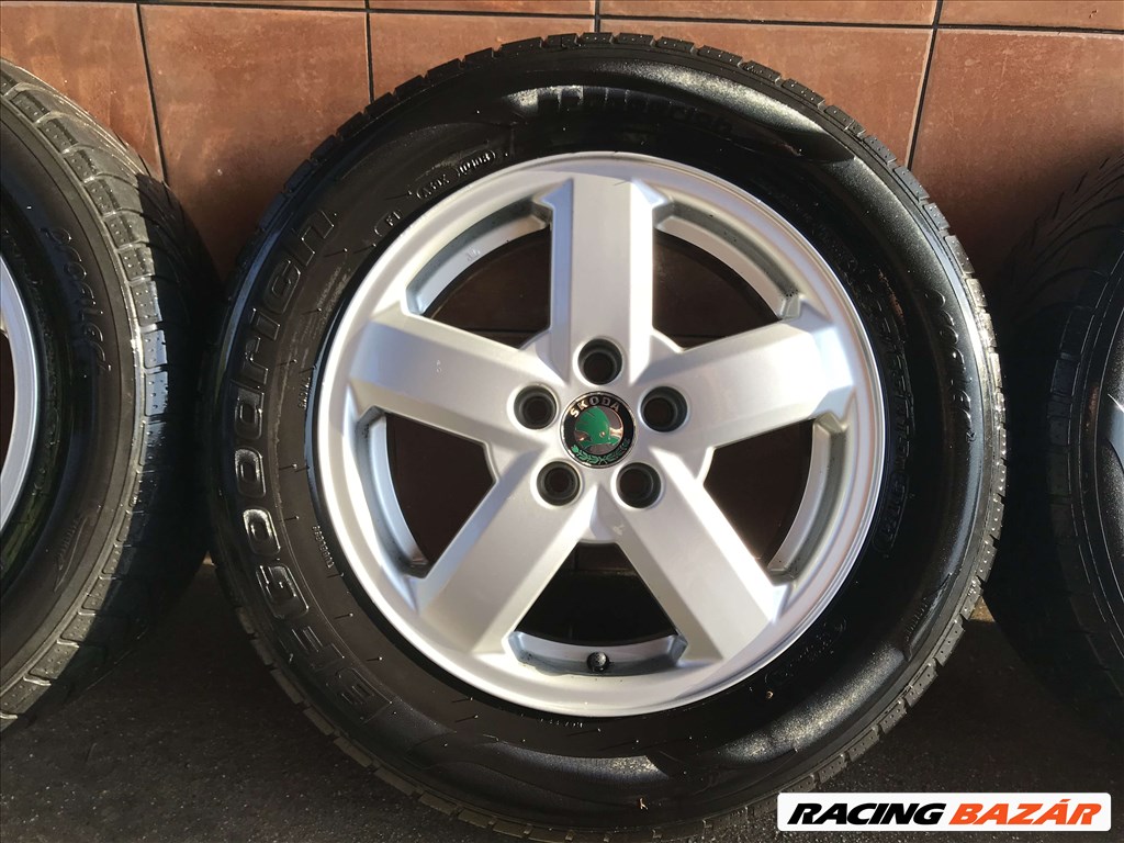 GYÁRI SKODA OCTAVIA 15" ALUFELNI 5X100 NYÁRI 195/65R15 GUMIVAL OLCSÓN!!!! 4. kép