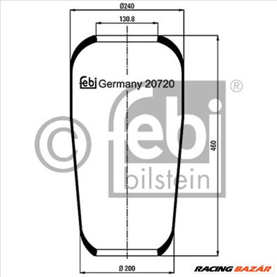 FEBI BILSTEIN 20720 Légrugó rugótömb - BMW, SUZUKI, FORD, ALFA ROMEO, VOLKSWAGEN, MERCEDES-BENZ, MITSUBISHI