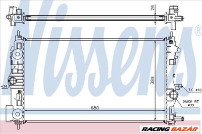 NISSENS 630745 Motorvízhűtő - OPEL, VAUXHALL