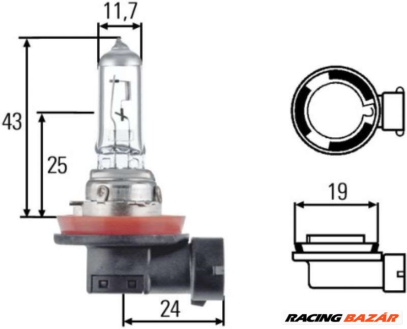 HELLA 8GH008358-241 Ködlámpa izzó - MITSUBISHI, CHEVROLET, VAUXHALL, ALFA ROMEO, FIAT, FORD, RENAULT 1. kép