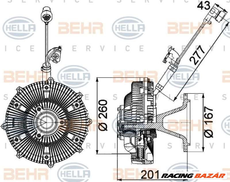 HELLA 8MV 376 757-461 Klíma/visco kuplung - FORD, MERCEDES-BENZ, CITROEN, LAND ROVER, OPEL, NISSAN, SUZUKI 1. kép