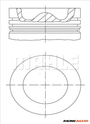 MAHLE ORIGINAL 061 67 00 Dugattyú - MAZDA, FORD, VOLKSWAGEN, HYUNDAI, PEUGEOT, RENAULT, ISUZU