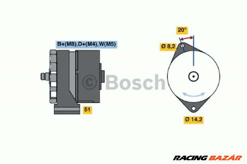 BOSCH 0 986 037 760 Generátor - MAZDA, PEUGEOT, HYUNDAI, FIAT, BMW, LANCIA, NISSAN 1. kép