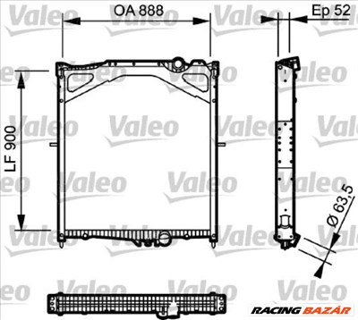 VALEO 734300 Motorvízhűtő - MITSUBISHI, RENAULT, TOYOTA, MAZDA, LANCIA, PORSCHE, MERCEDES-BENZ