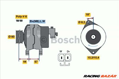 BOSCH 0 986 043 981 Generátor - VAUXHALL, OPEL, HONDA