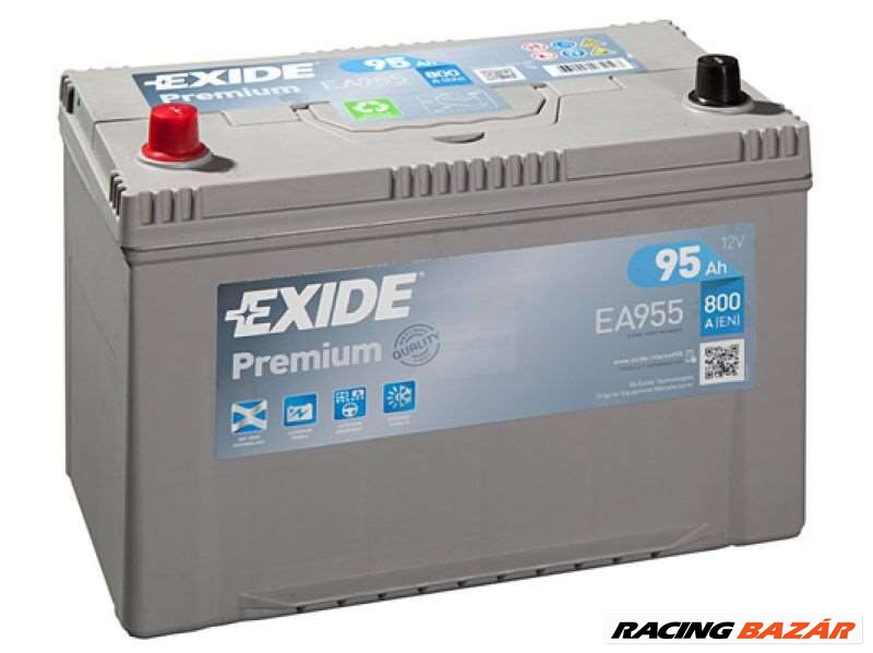 EXIDE EA955 Akkumulátor - NISSAN, FORD, LEXUS, MITSUBISHI, TOYOTA, SSANGYONG, DAIHATSU 1. kép
