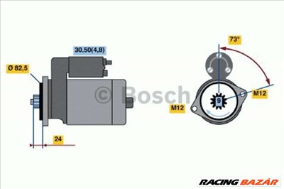 BOSCH 0 986 021 630 Önindító - VOLKSWAGEN