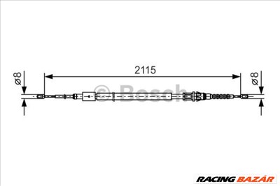 BOSCH 1987477775 Kézifék bowden - PEUGEOT, CITROEN