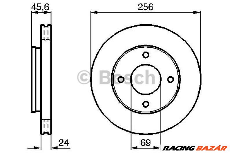 BOSCH 0 986 479 187 Féktárcsa - SMART, MITSUBISHI 1. kép