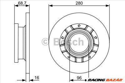 BOSCH 0 986 479 389 Féktárcsa - FORD