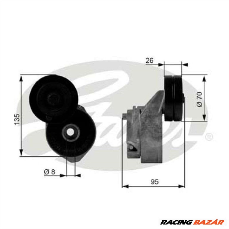 GATES t38430 Generátor/klíma szíj feszítőgörgő - ROVER, HONDA, LAND ROVER, MG 1. kép