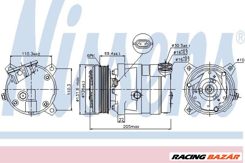 NISSENS 89058 Klímakompresszor - OPEL, VAUXHALL, CHEVROLET, DAEWOO 1. kép