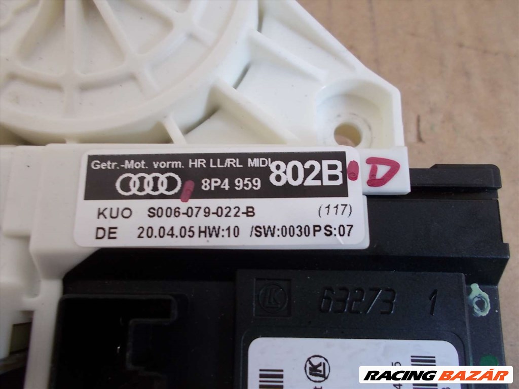 AUDI A3 Sportback 8P4 jobb hátsó ablakemelő motor 2004-2008 8P4959802B 3. kép