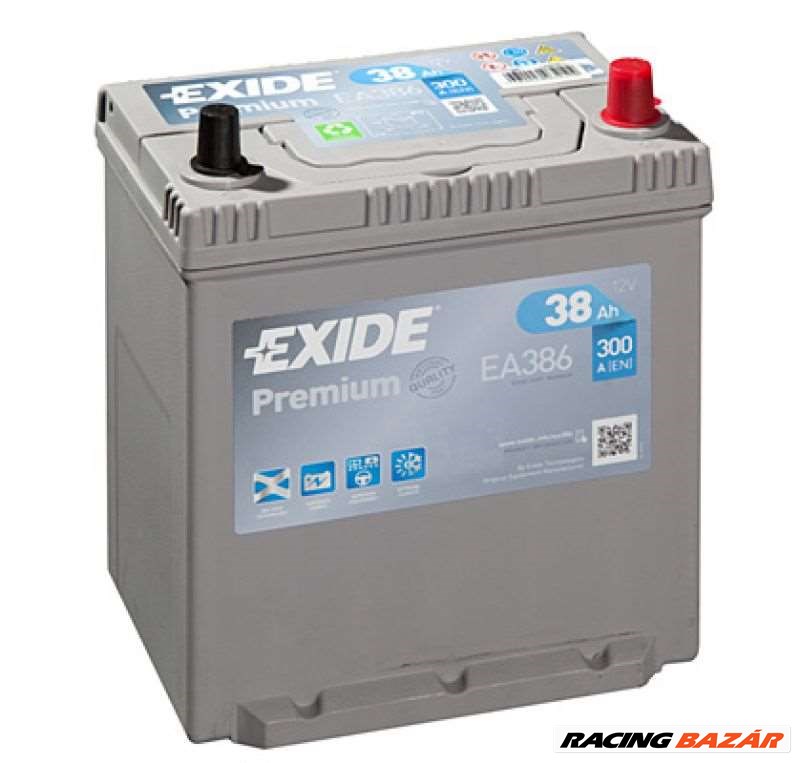 EXIDE EA386 Akkumulátor - LEXUS, DAIHATSU, SUZUKI, DAEWOO, NISSAN, KIA, HYUNDAI 1. kép