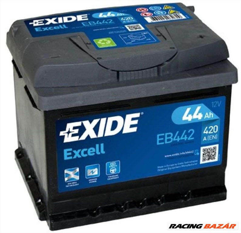 EXIDE EB442 Akkumulátor - FORD, OPEL, SUZUKI, AUDI, VOLKSWAGEN, PORSCHE, VAUXHALL 1. kép