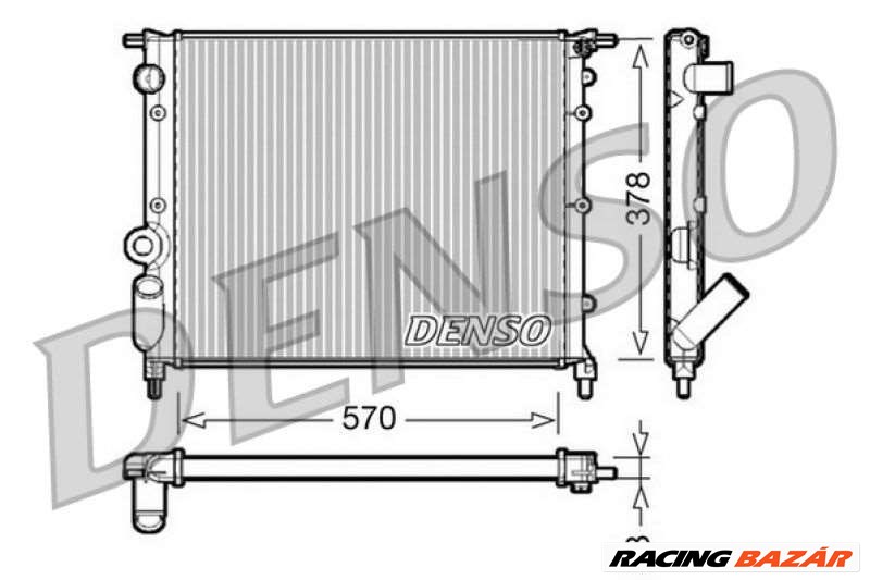 DENSO drm23013 Motorvízhűtő - RENAULT 1. kép