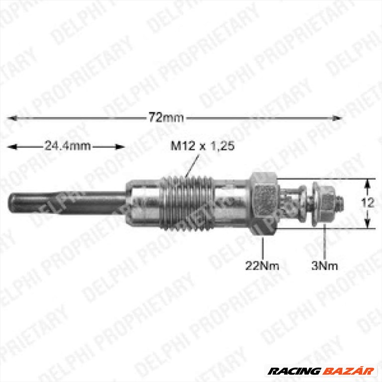 DELPHI HDS356 Izzítógyertya - FIAT, ALFA ROMEO, LANCIA 1. kép