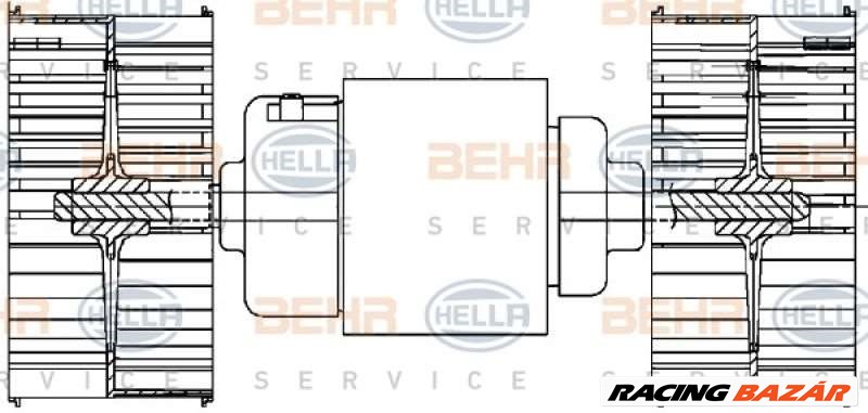 HELLA 8EW 351 029-041 Utastér-ventillátor - RENAULT, PORSCHE, TOYOTA, FIAT, AUDI, BMW, OPEL 1. kép