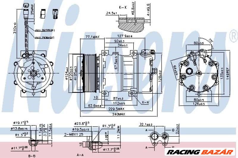 NISSENS 890022 Klímakompresszor - PEUGEOT, CITROEN, FORD, FIAT, SUZUKI, CHEVROLET, OPEL 1. kép