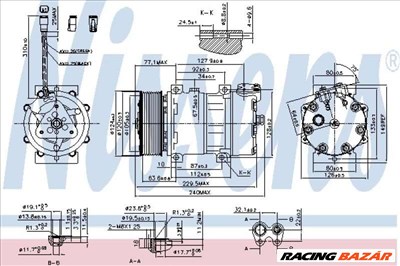 NISSENS 890022 Klímakompresszor - PEUGEOT, CITROEN, FORD, FIAT, SUZUKI, CHEVROLET, OPEL