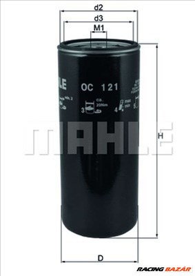 MAHLE ORIGINAL oc121 Olajszűrő - MITSUBISHI, TOYOTA, RENAULT, MAZDA, PEUGEOT, HYUNDAI, FIAT