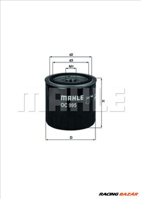 MAHLE ORIGINAL oc995 Olajszűrő - NISSAN, RENAULT, SUZUKI