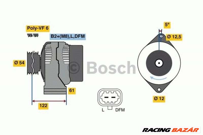 BOSCH 0 986 080 380 Generátor - OPEL, VAUXHALL, SAAB 1. kép