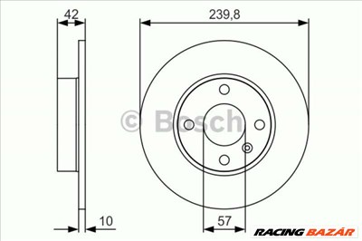 BOSCH 0 986 479 S52 Féktárcsa - OPEL, VAUXHALL