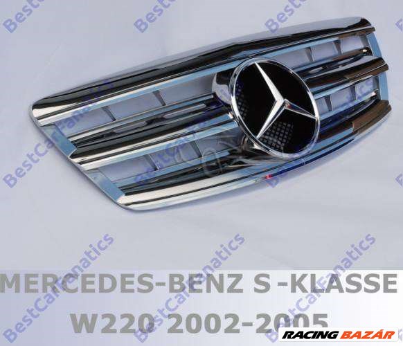 Mercedes Benz S-osztály W220 2002- 2005 króm hűtőrács AMG stílusban 1. kép