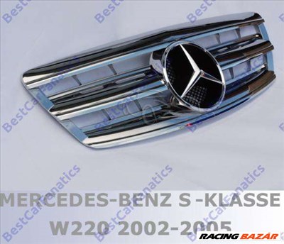 Mercedes Benz S-osztály W220 2002- 2005 króm hűtőrács AMG stílusban