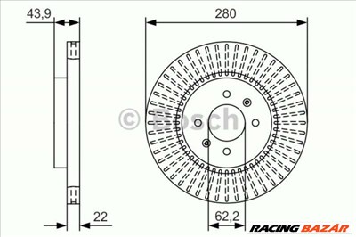 BOSCH 0986479b05 Féktárcsa - KIA, HYUNDAI