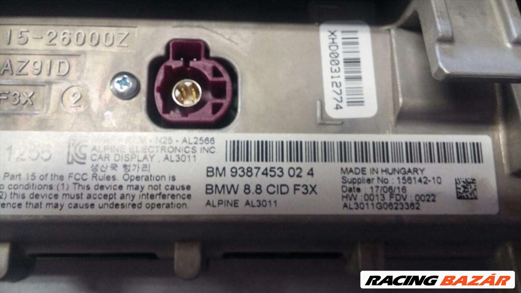 BMW központi kijelző 3' 4' szériához  9387453 3. kép