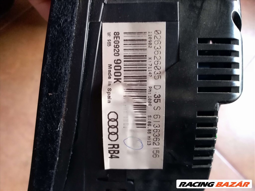 Audi A4 Km óra 8E0920901HX 2001-2007 A4 Sebességmérő óra  3. kép