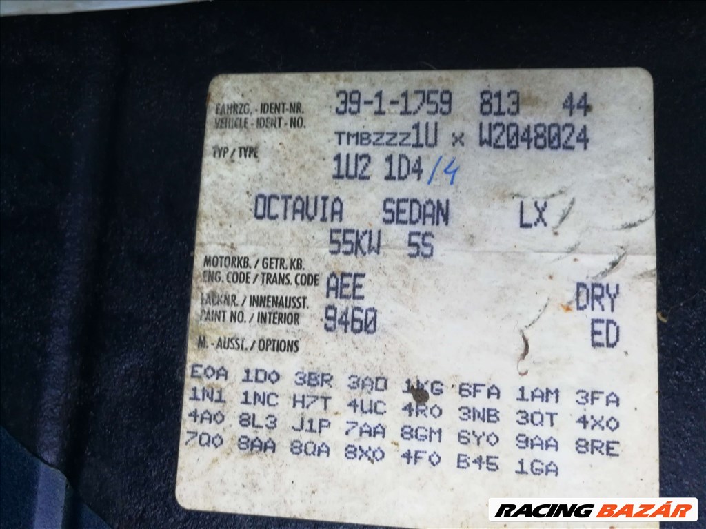 Skoda Octavia 1.6 (AEE) 5 sebességes kézi váltó DRY kóddal, 265028 Km-el eladó 3. kép