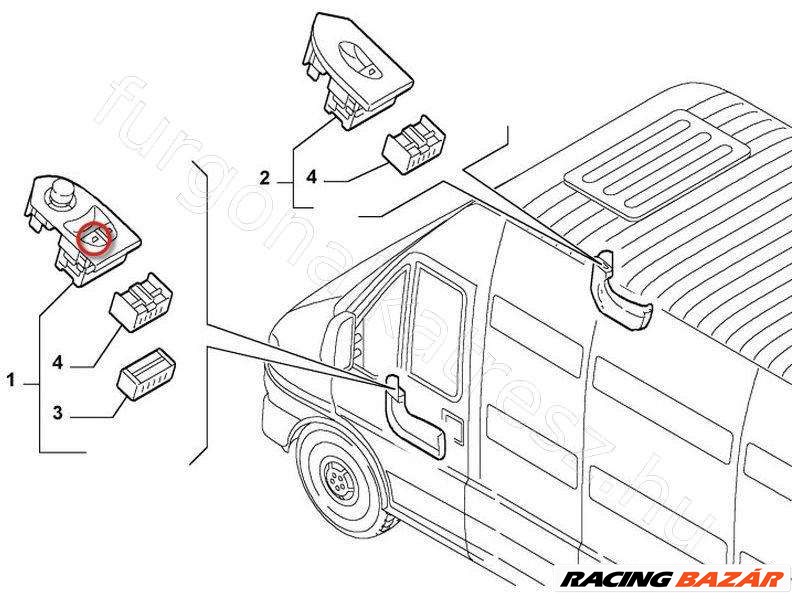 Ablakemelő kapcsoló CITROËN JUMPER II (02-06) - MC.A.R  3. kép