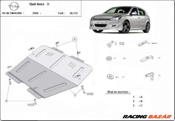 Opel Astra -H- 2004- motorvédő lemez 1. kép