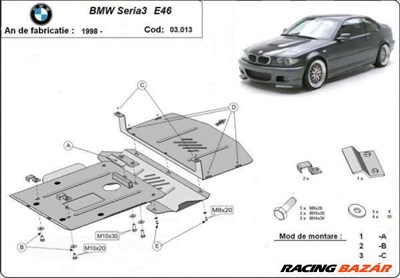 BMW E46 motorvédő lemez (benzin)