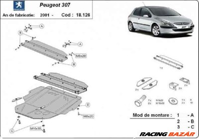 Peugeot 307 2000- motorvédő lemez