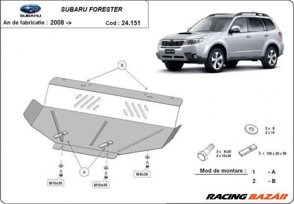 Subaru Forester 2008- motorvédő lemez 1. kép