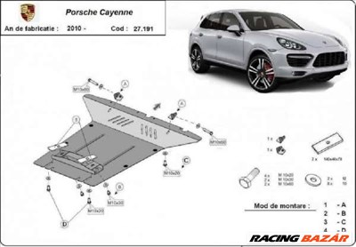 Porsche Cayenne 2010- motorvédő lemez 