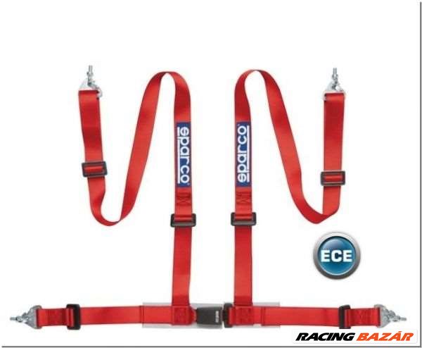 Sparco Sport négypontos biztonsági öv ECE (piros/kék/fekete/ezüst) 1. kép
