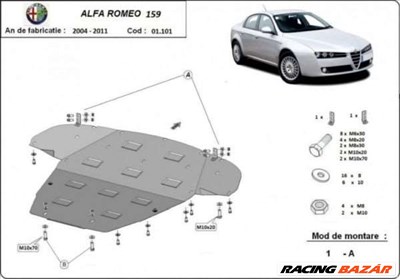 Alfa Romeo 159 2004-2011 motorvédő lemez