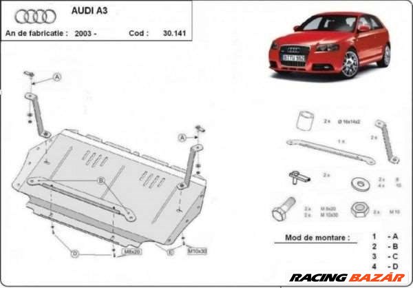 Audi A3 8P motorvédő lemez   1. kép